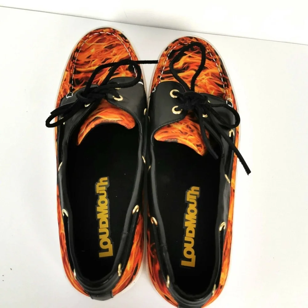 Loudmouth 'Fireman's Find' Flame Casual Golf Sailor Boat Deck Shoes Sz 10